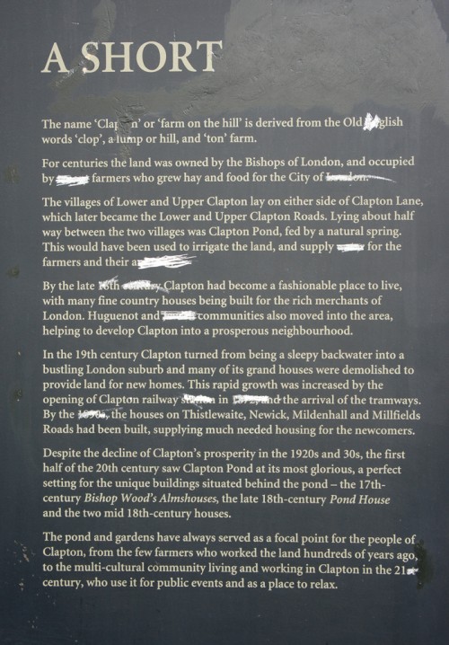 Clapton Pond Notice Board Clapton Pond Notice Board